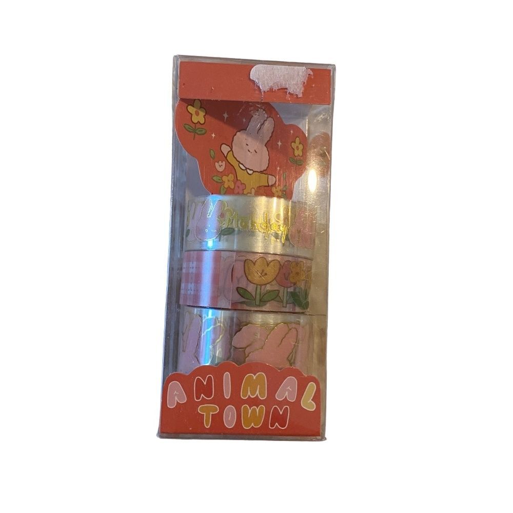 Animal Town Cute Animal And Floral Design Washi Tape. Multicolor. OS. Kidcore.